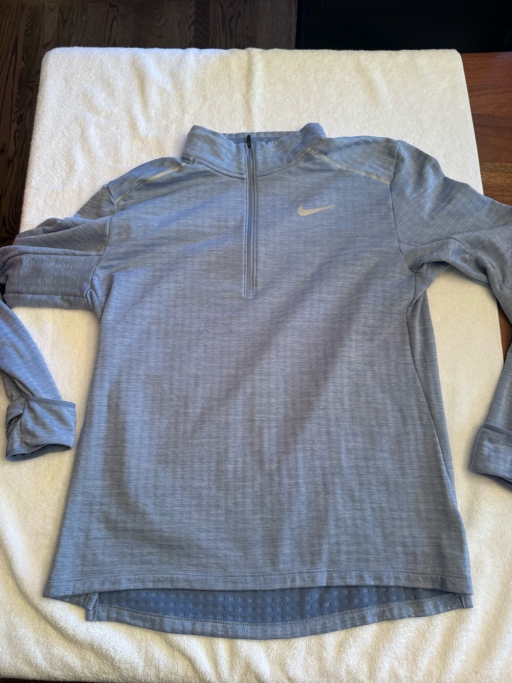 Nike Blue Running Quarter-Zip Top. Dri fit, therma fit. Good condition.